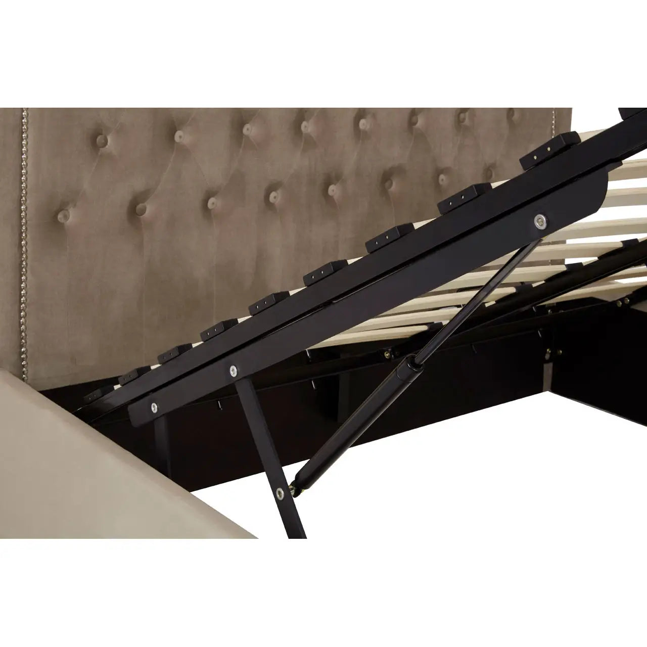 Hannah Mink Velvet Ottoman Double Bed