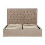 Hannah Mink Velvet Ottoman King Bed