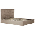 Hannah Mink Velvet Ottoman King Bed