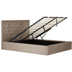 Hannah Mink Velvet Ottoman King Bed