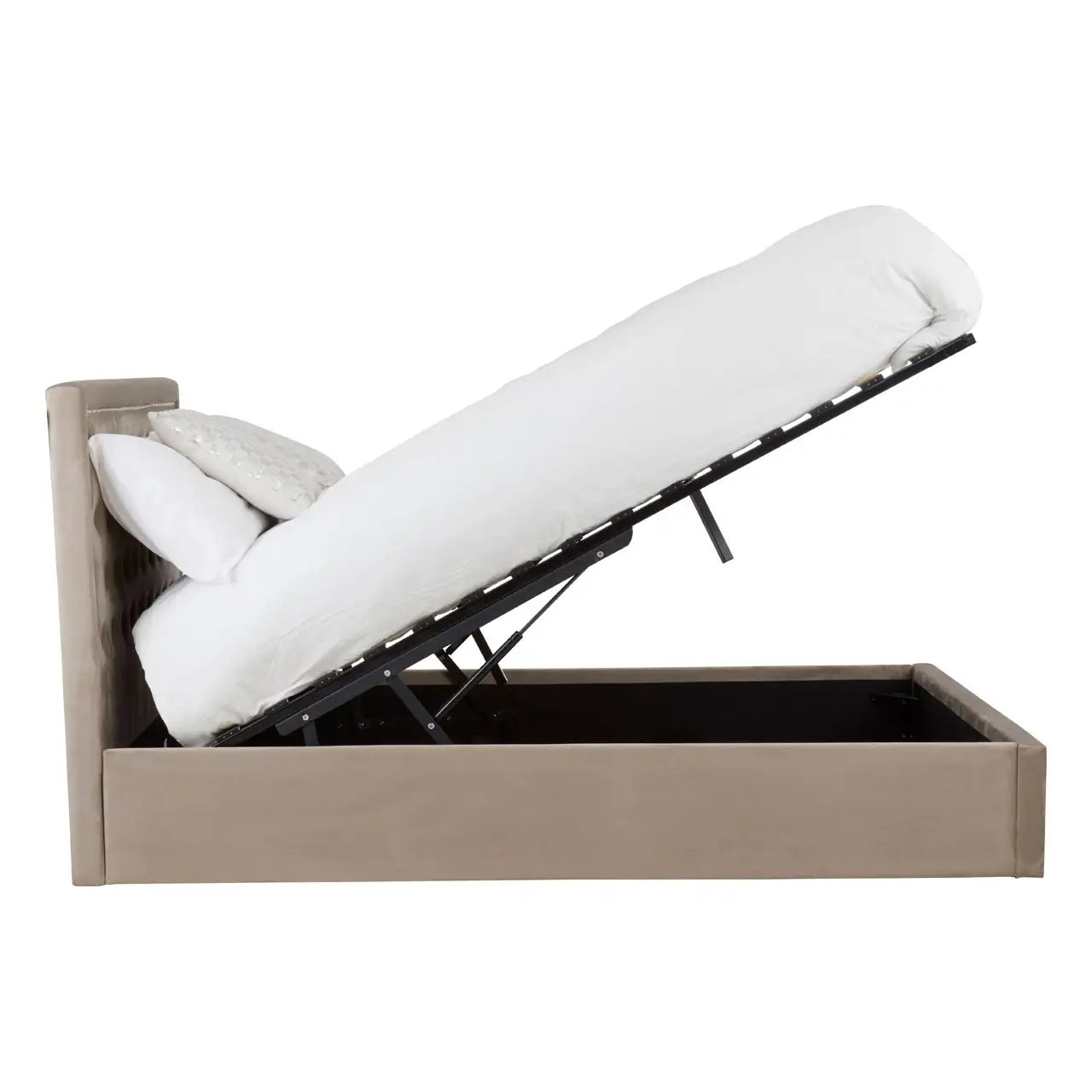 Hannah Mink Velvet Ottoman King Bed