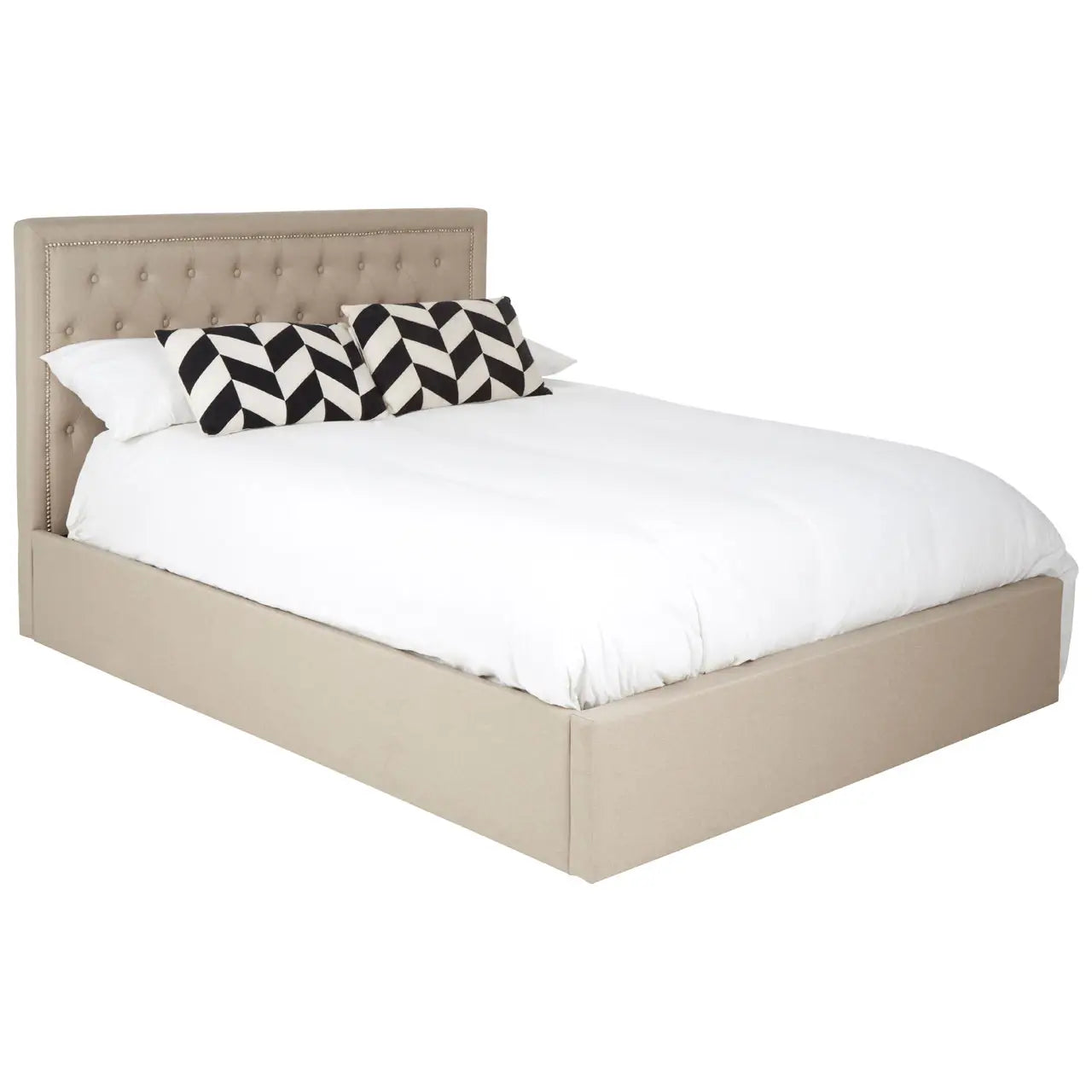 Hannah Beige Kingsize Ottoman Bed