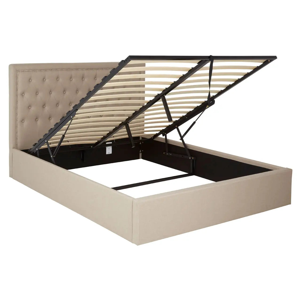 Hannah Beige Kingsize Ottoman Bed