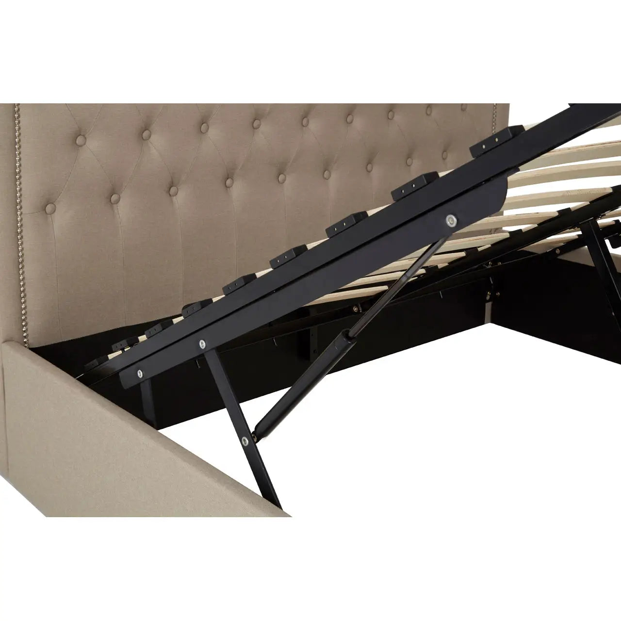 Hannah Beige Kingsize Ottoman Bed