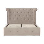 Edison Mink Velvet Ottoman Double Bed