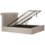 Edison Mink Velvet Ottoman Double Bed
