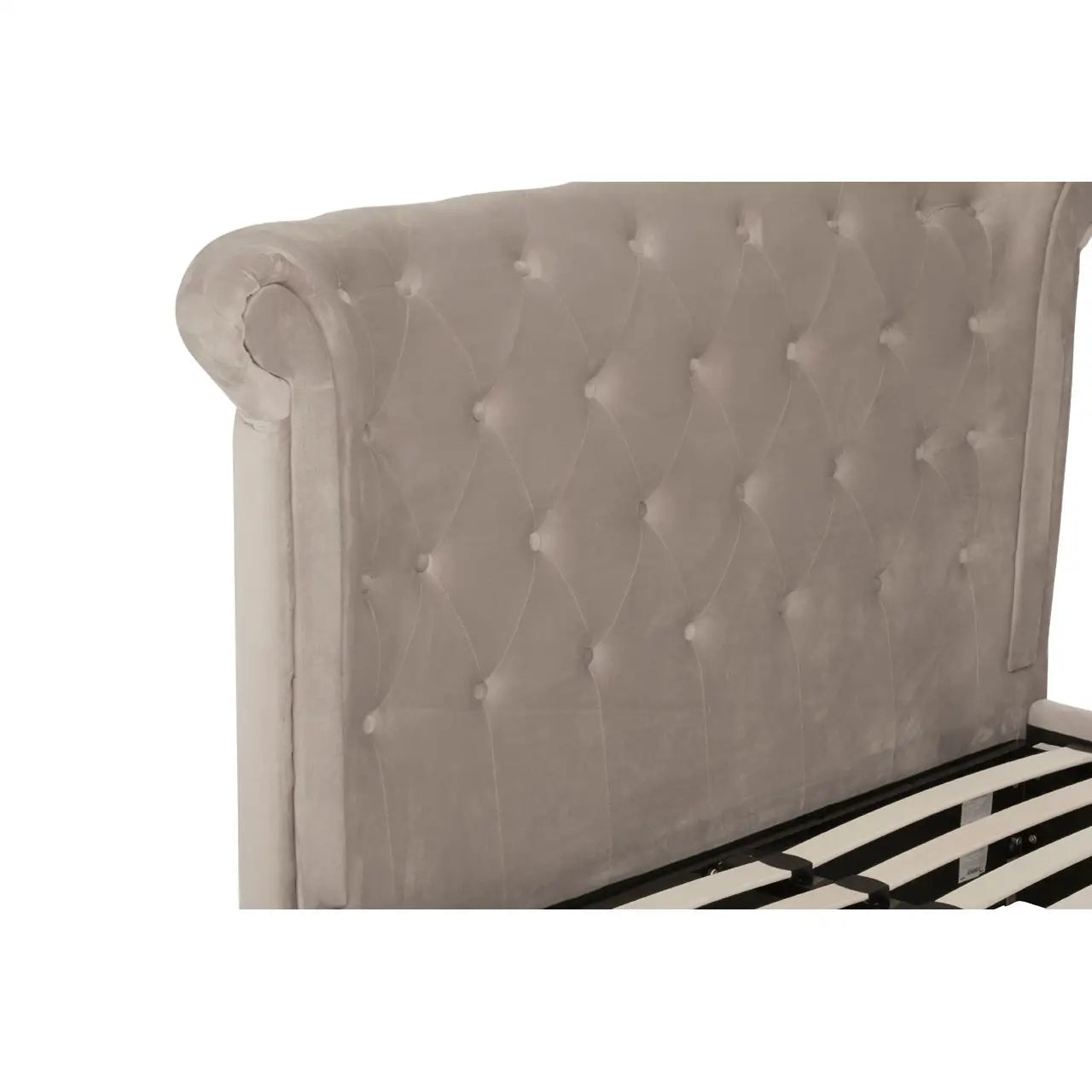 Edison Mink Velvet Ottoman Double Bed