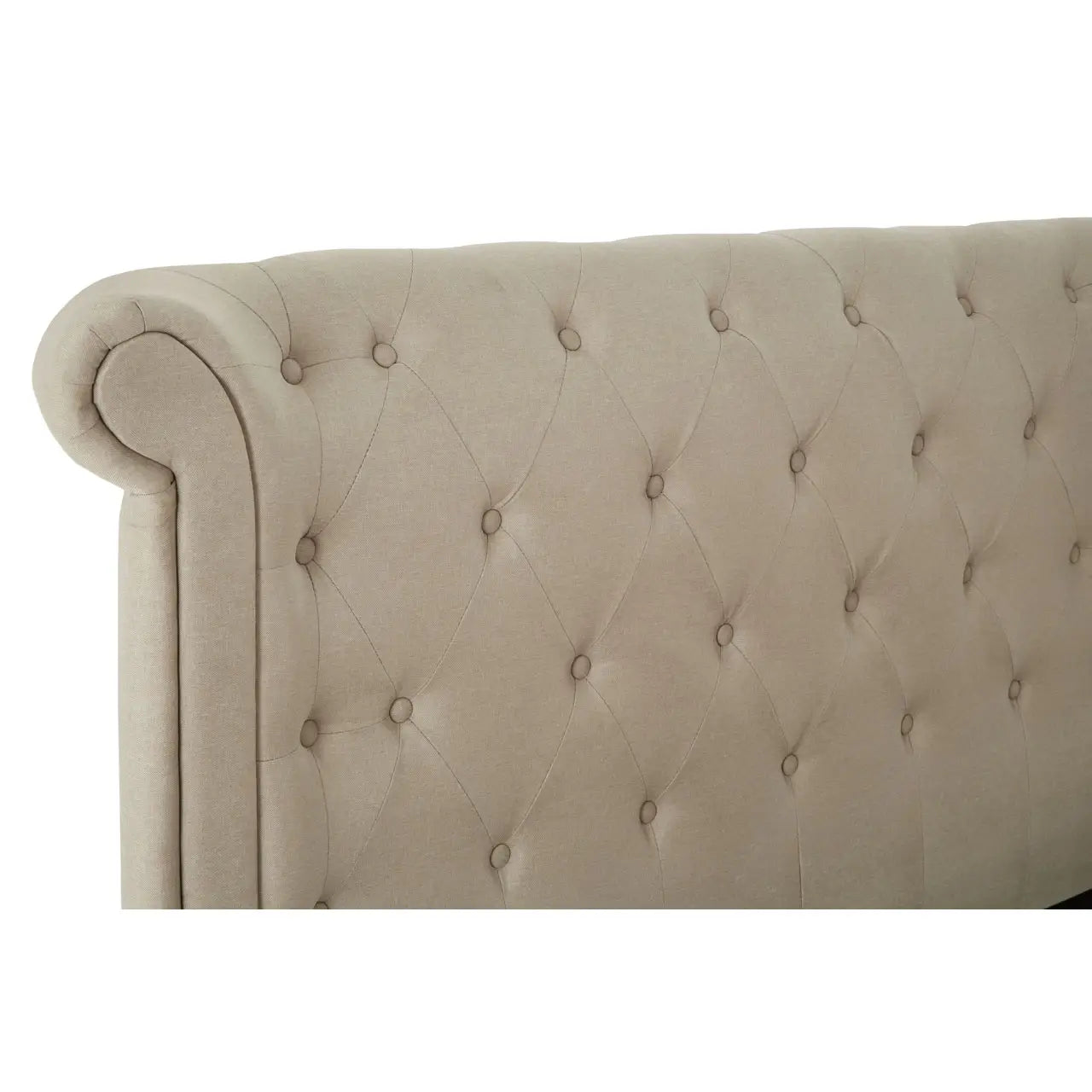 Edison Beige Double Ottoman Bed