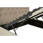Edison Beige Double Ottoman Bed