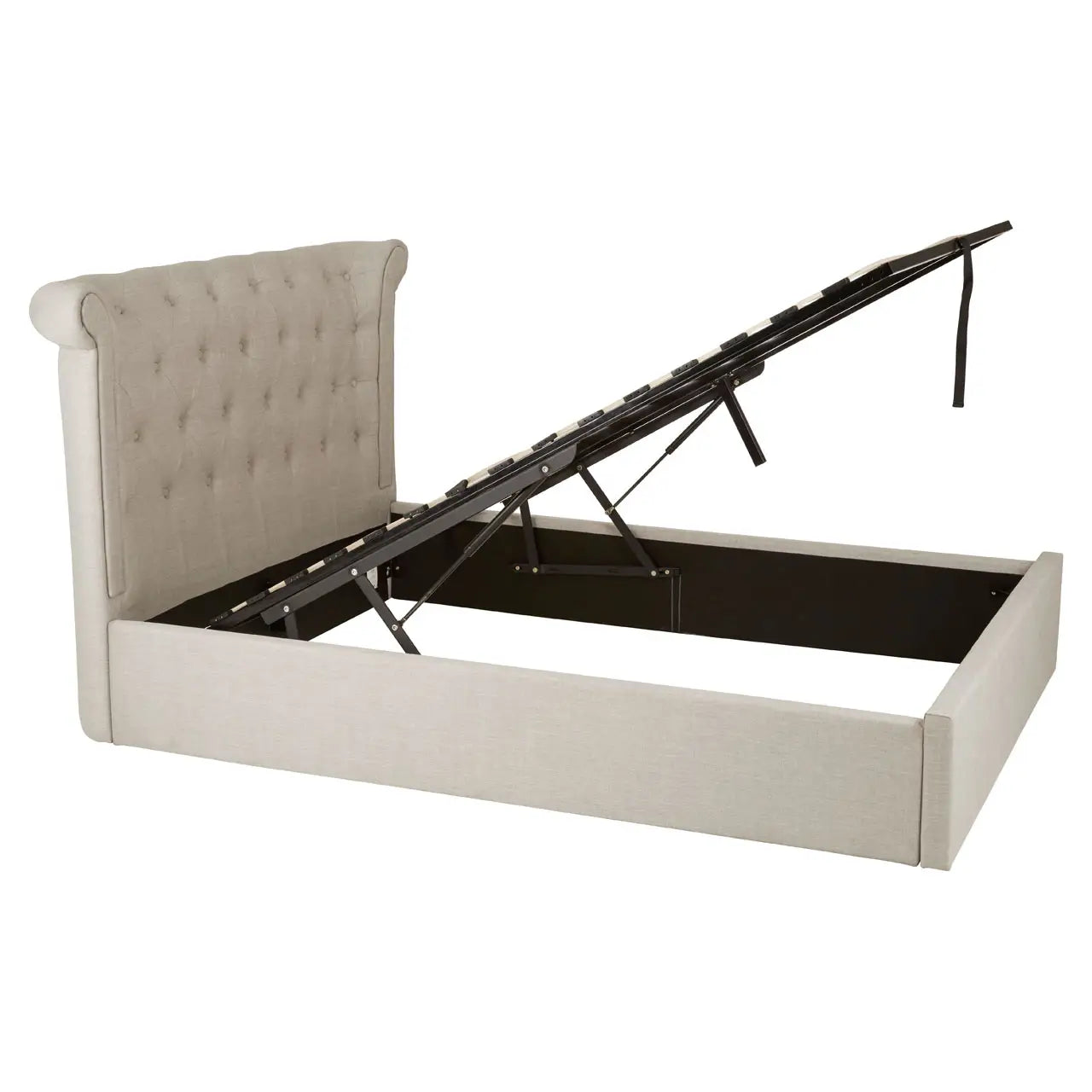 Edison Light Grey Ottoman Double Bed