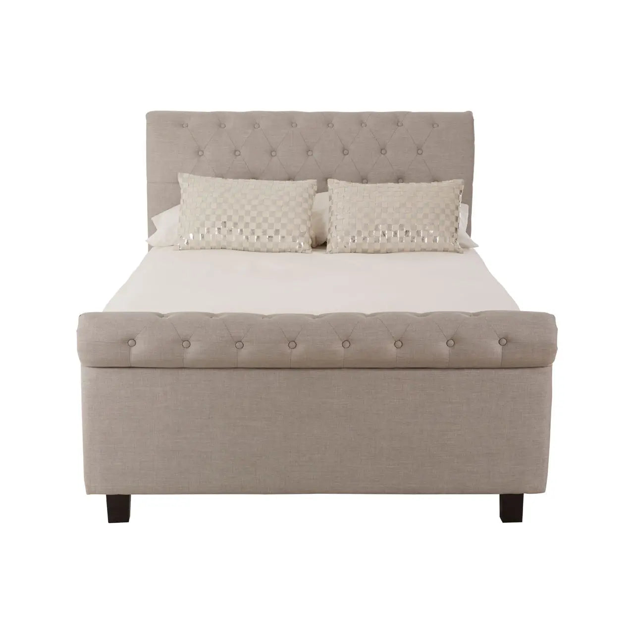 Orlando Light Grey Ottoman Double Bed