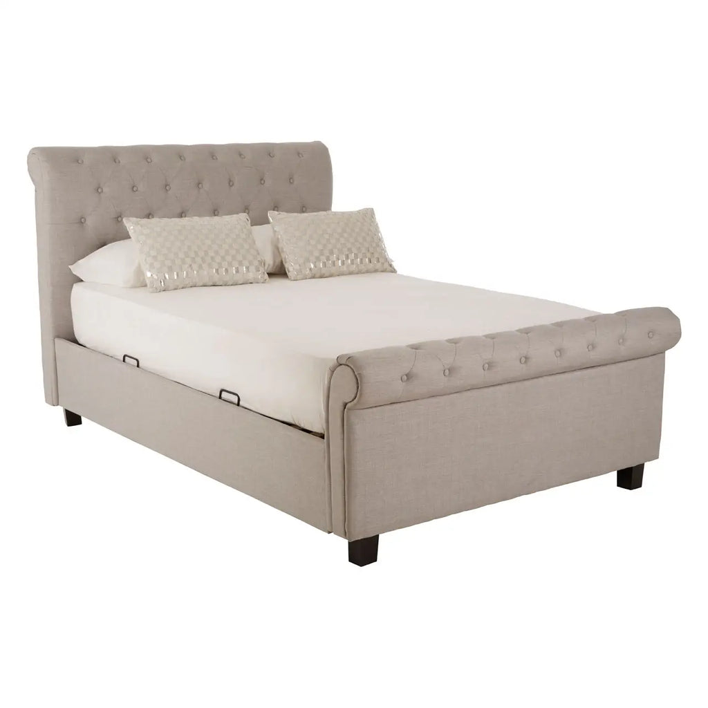 Orlando Light Grey Ottoman Double Bed