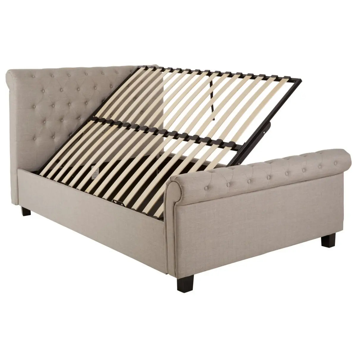 Orlando Light Grey Ottoman King Bed