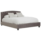 Josephine Grey Velvet King Bed