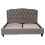 Josephine Grey Velvet King Bed