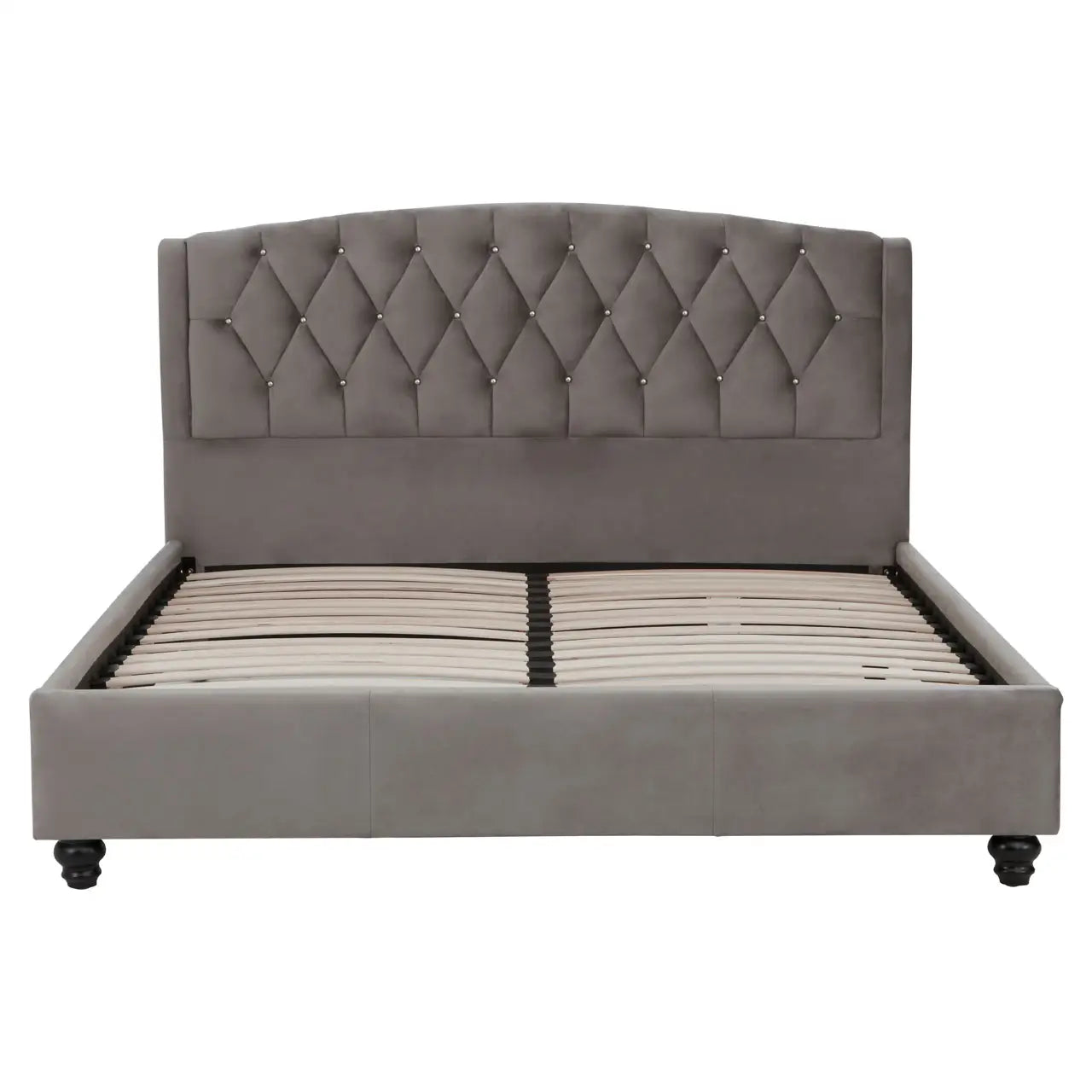 Josephine Grey Velvet King Bed