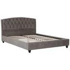 Josephine Grey Velvet King Bed