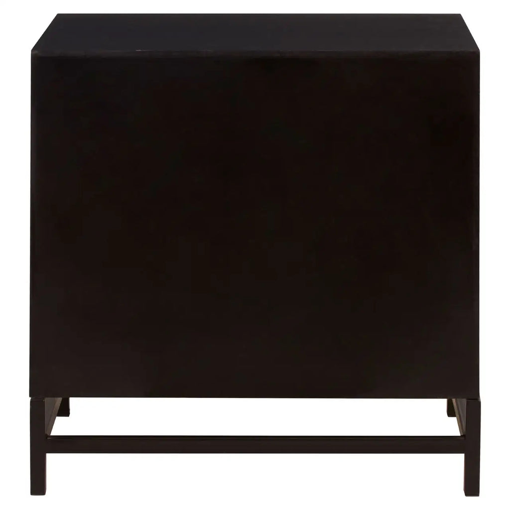 Lombok Black 2 Drawer Bedside Table