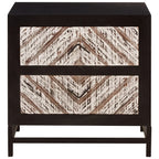 Lombok Black 2 Drawer Bedside Table