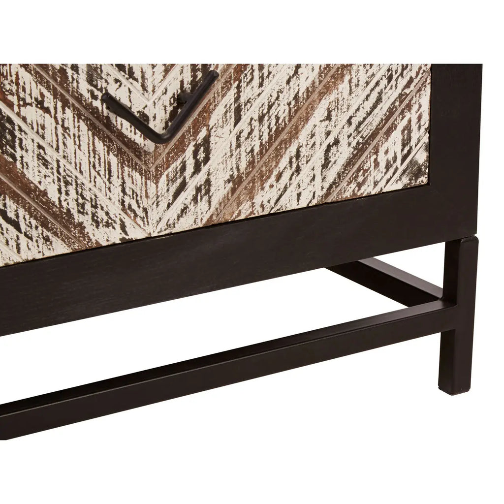 Lombok Black 2 Drawer Bedside Table