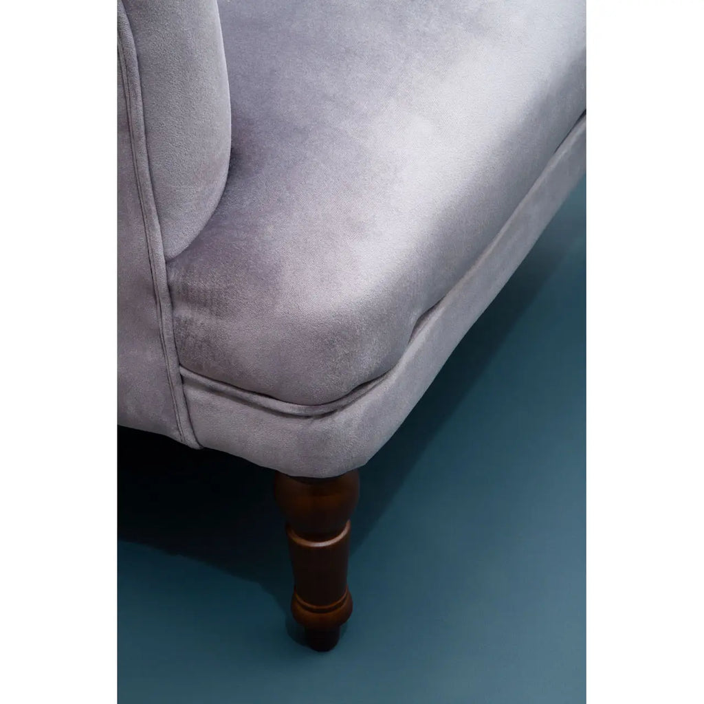 Lily Grey Velvet Armchair