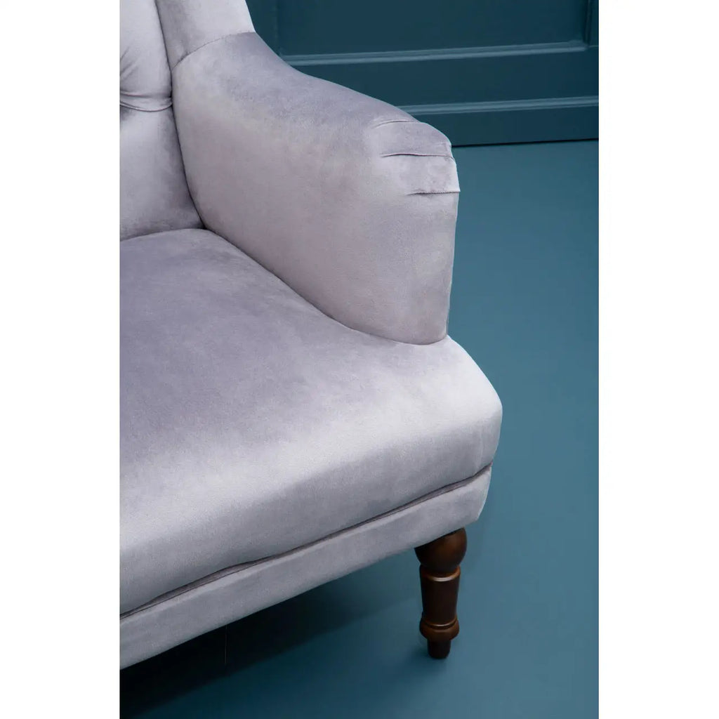 Lily Grey Velvet Armchair