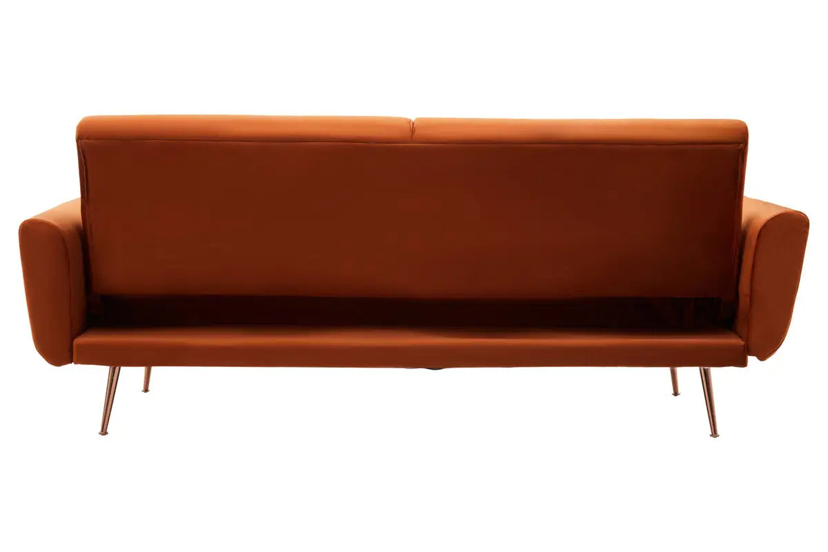 Hatton Burnt Orange Velvet Sofa Bed