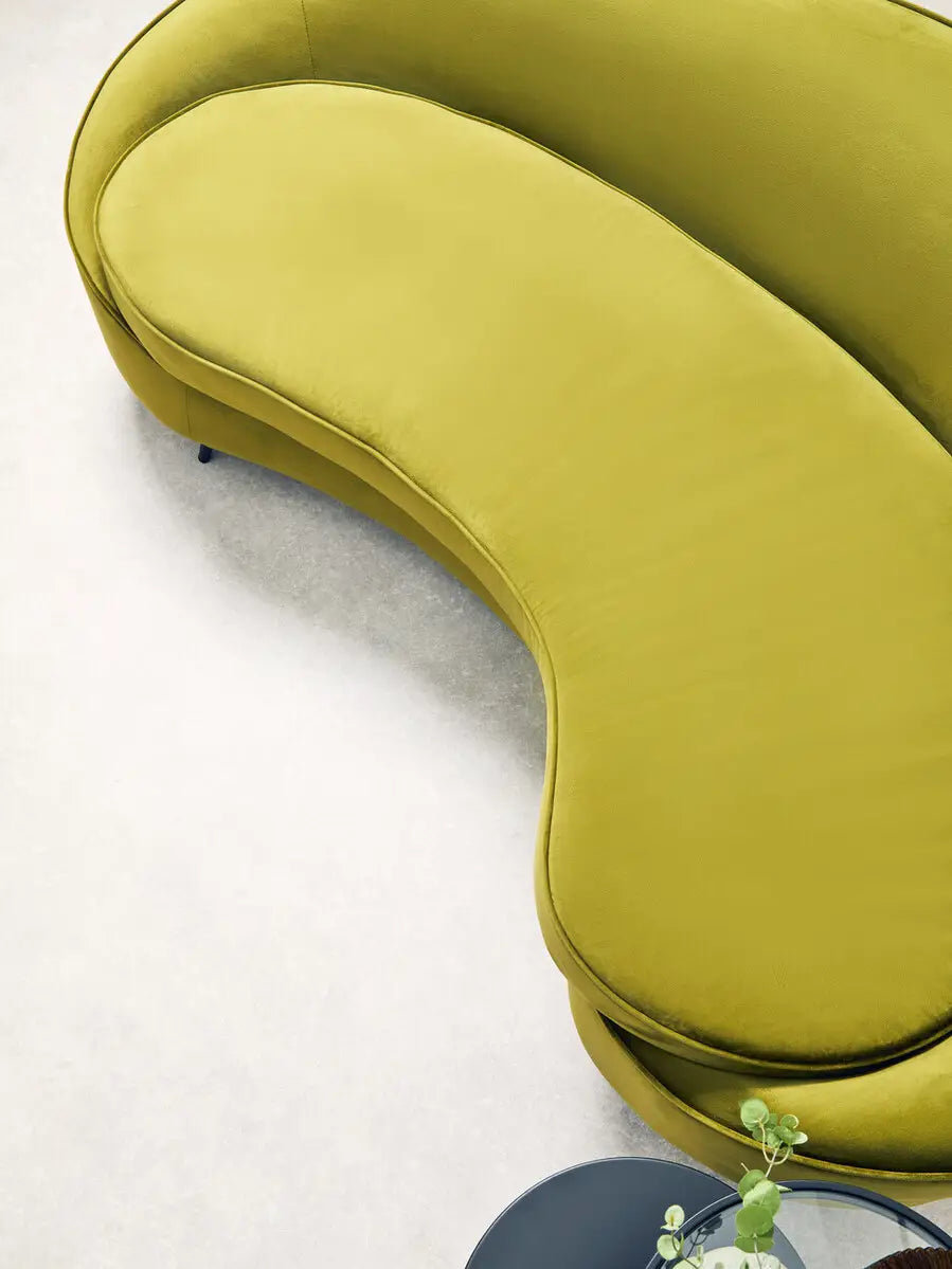 Hasina Three Seat Olive Velvet Sofa