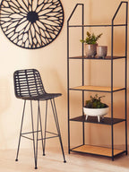 Lagom Black Natural Rattan Bar Chair