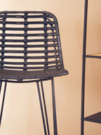 Lagom Black Natural Rattan Bar Chair