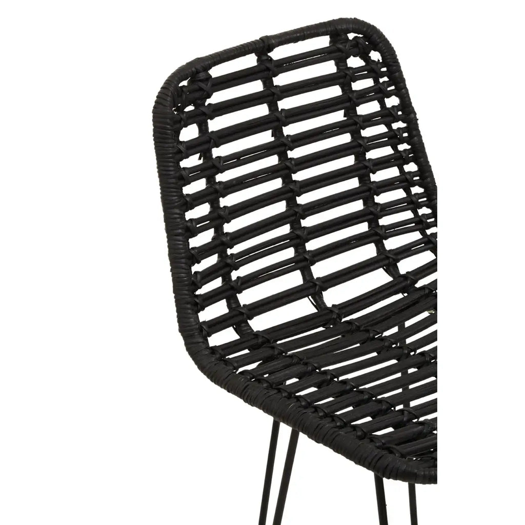 Lagom Black Natural Rattan Bar Chair