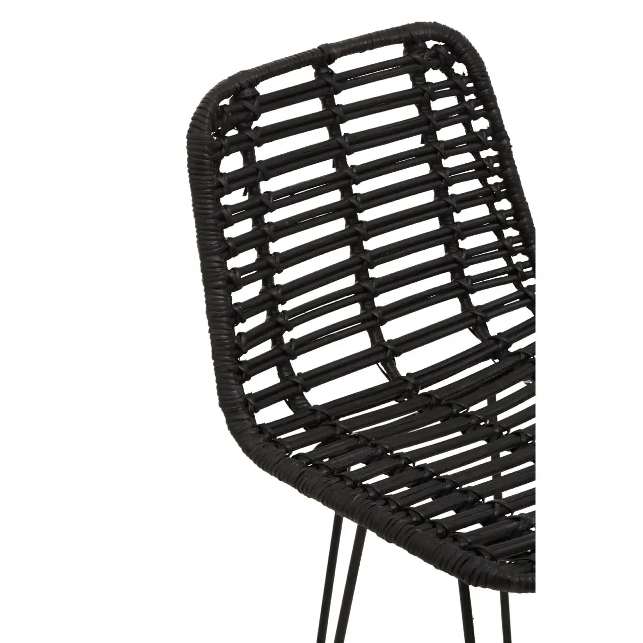 Lagom Black Natural Rattan Bar Chair