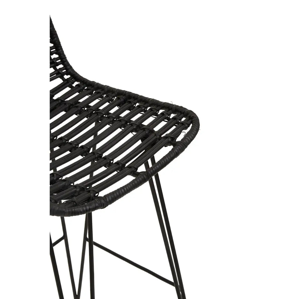 Lagom Black Natural Rattan Bar Chair