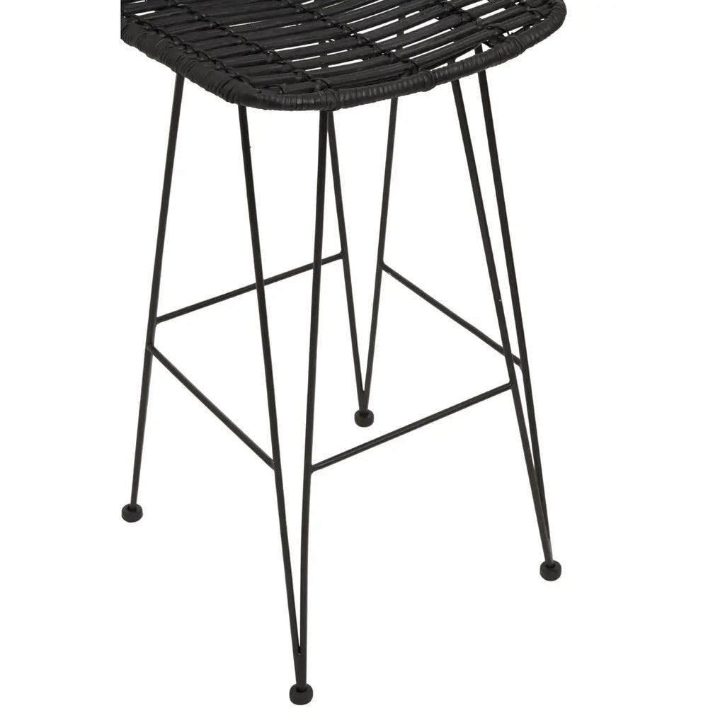 Lagom Black Natural Rattan Bar Chair