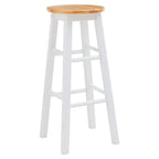 Chester White and Natural Wooden Kitchen/Bar Stool