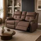 Casey 2 Seater Sofa with console Chestnut