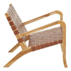 Kendari Dark Brown Leather and Teak Chair