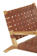 Kendari Dark Brown Leather and Teak Chair
