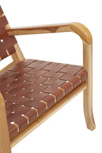 Kendari Dark Brown Leather and Teak Chair