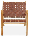 Kendari Dark Brown Leather and Teak Chair