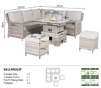 Havana Range Square Corner Sofa Set with Fire Pit Rising Table