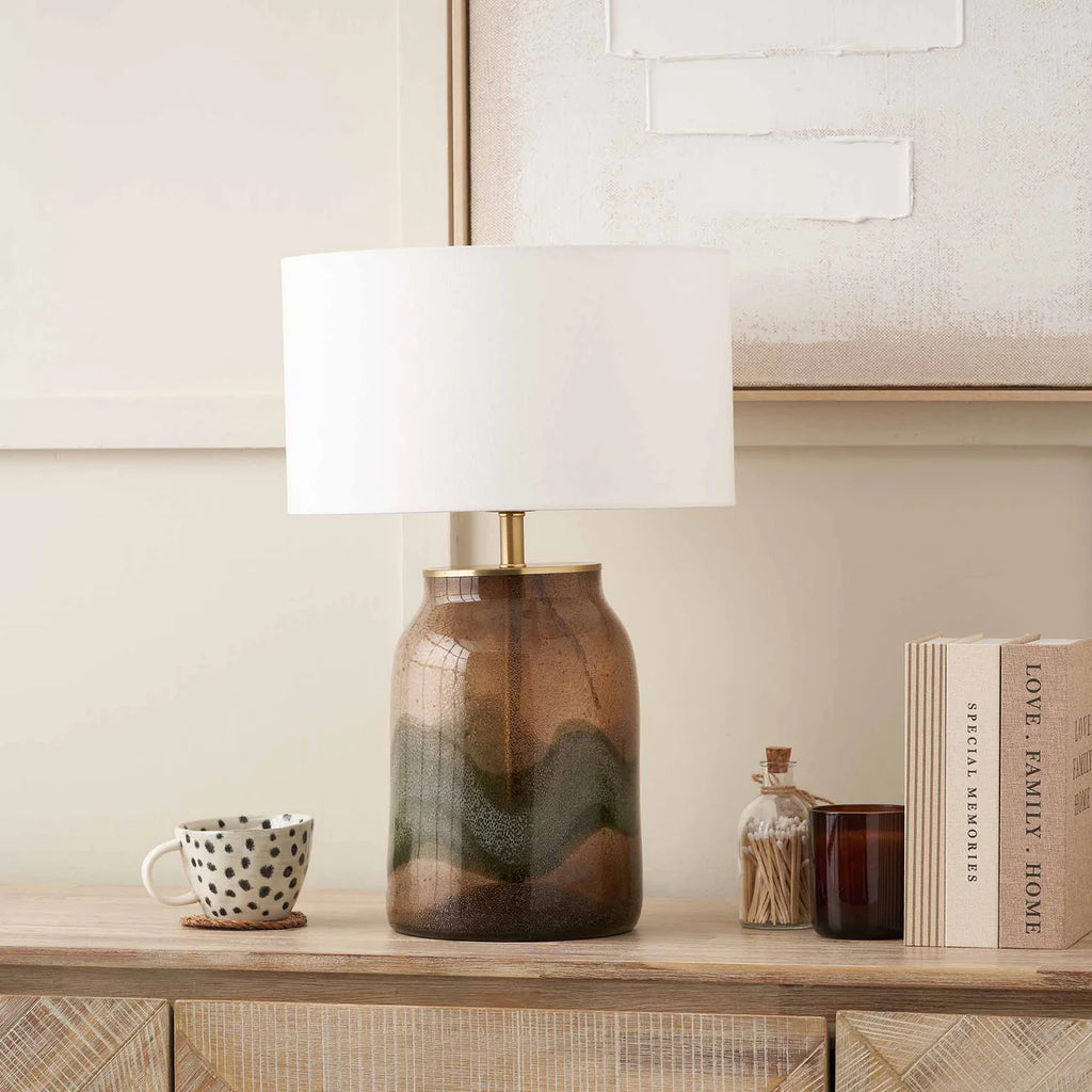 Valtellina Brown and Green Glass Table Lamp Base