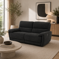 Cairo Black Lay-Z-Boy Style Fabric Power Recliner 3 Seater Sofa