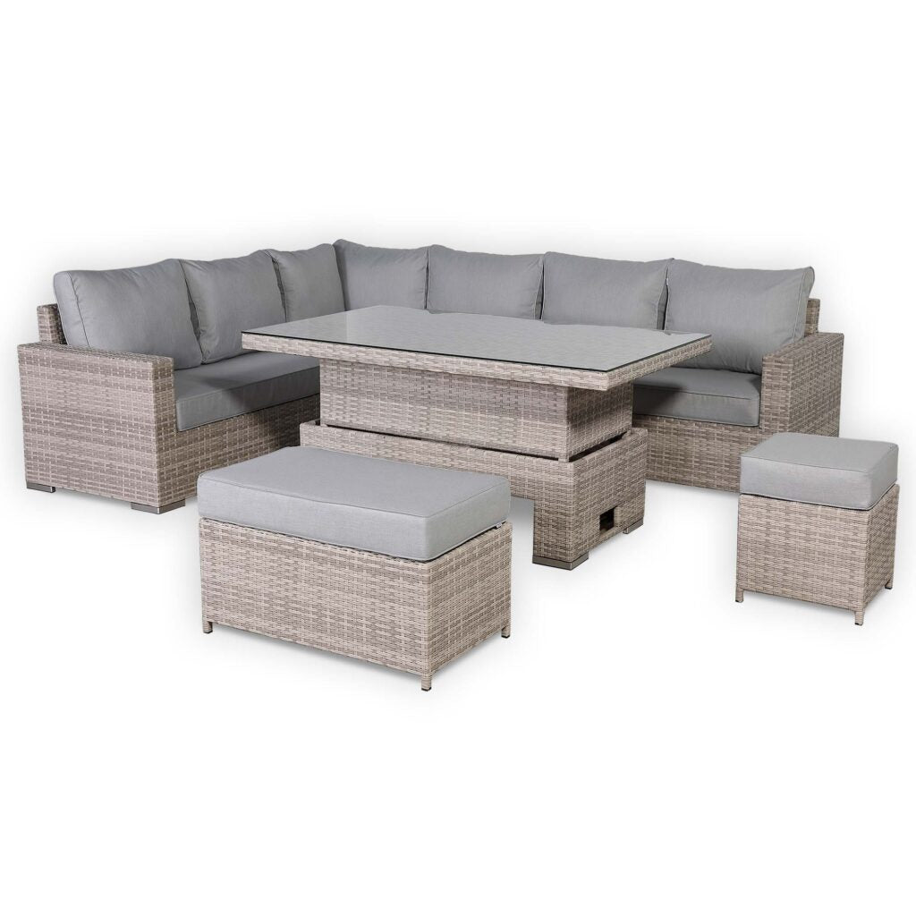 Large Corner Rising Dining Set Grey