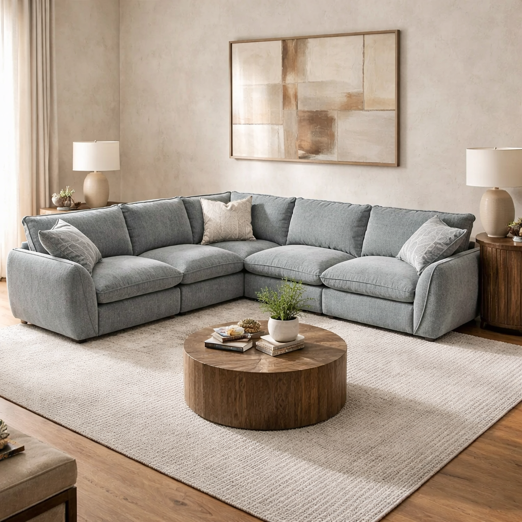 Berlin Sofa Grey Large Corner