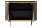 Dervio Grey Two Door Sideboard with Black Marble Top