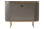 Dervio Grey Two Door Sideboard with Black Marble Top