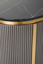 Dervio Grey Two Door Sideboard with Black Marble Top