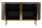 Dervio Grey Four Door Sideboard With Black Marble Top