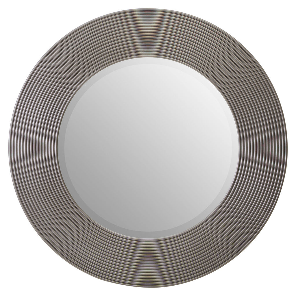 Dervio Grey Ribbed Round Wall Mirror